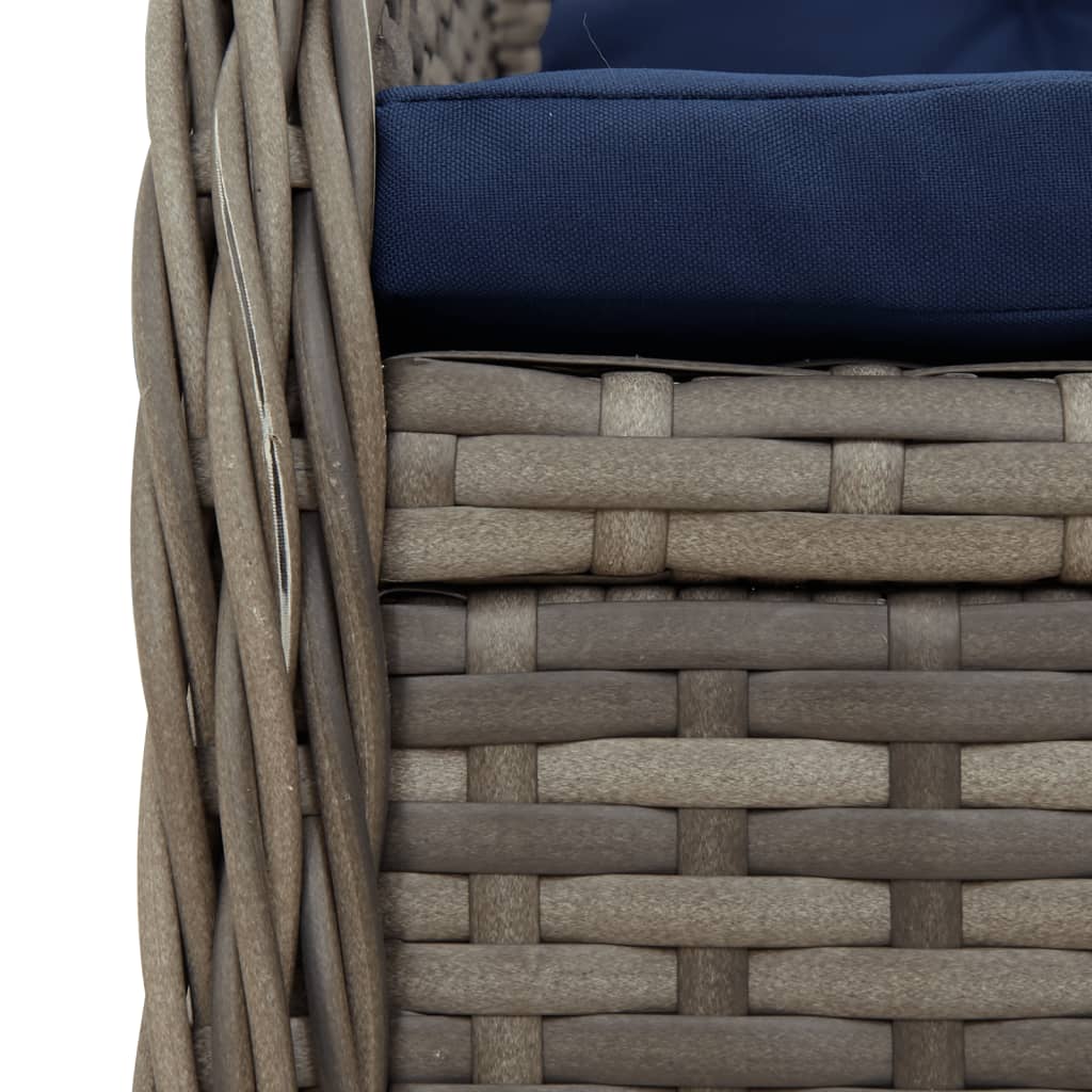 Liggende tuinstoelen 2 stuks grijs polyrotan