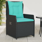 Tuinstoelen 2 stuks zwart polyrotan verstelbaar