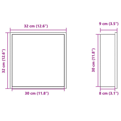 Douchenis 32x32x9 cm roestvrijstaal geborsteld zilverkleurig