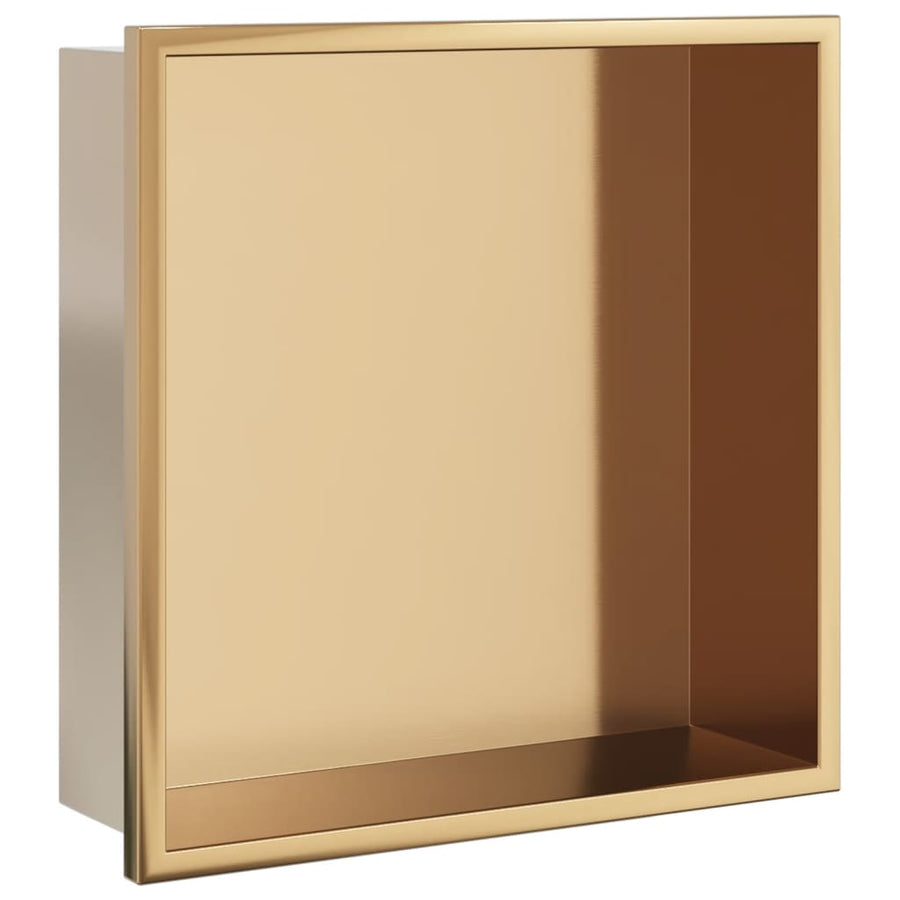 Douchenis 32x32x9 cm roestvrijstaal geborsteld goudkleurig