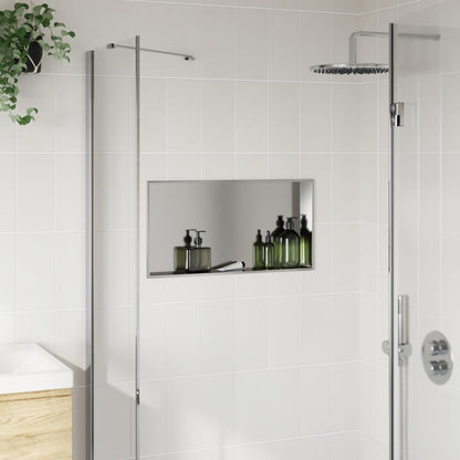 Douchenis 62x32x9 cm roestvrijstaal geborsteld zilverkleurig