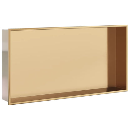 Douchenis 62x32x9 cm roestvrijstaal geborsteld goudkleurig