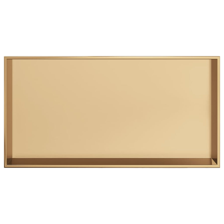 Douchenis 62x32x9 cm roestvrijstaal geborsteld goudkleurig