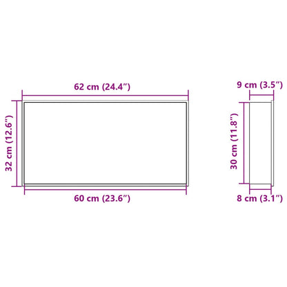 Douchenis 62x32x9 cm roestvrijstaal geborsteld goudkleurig