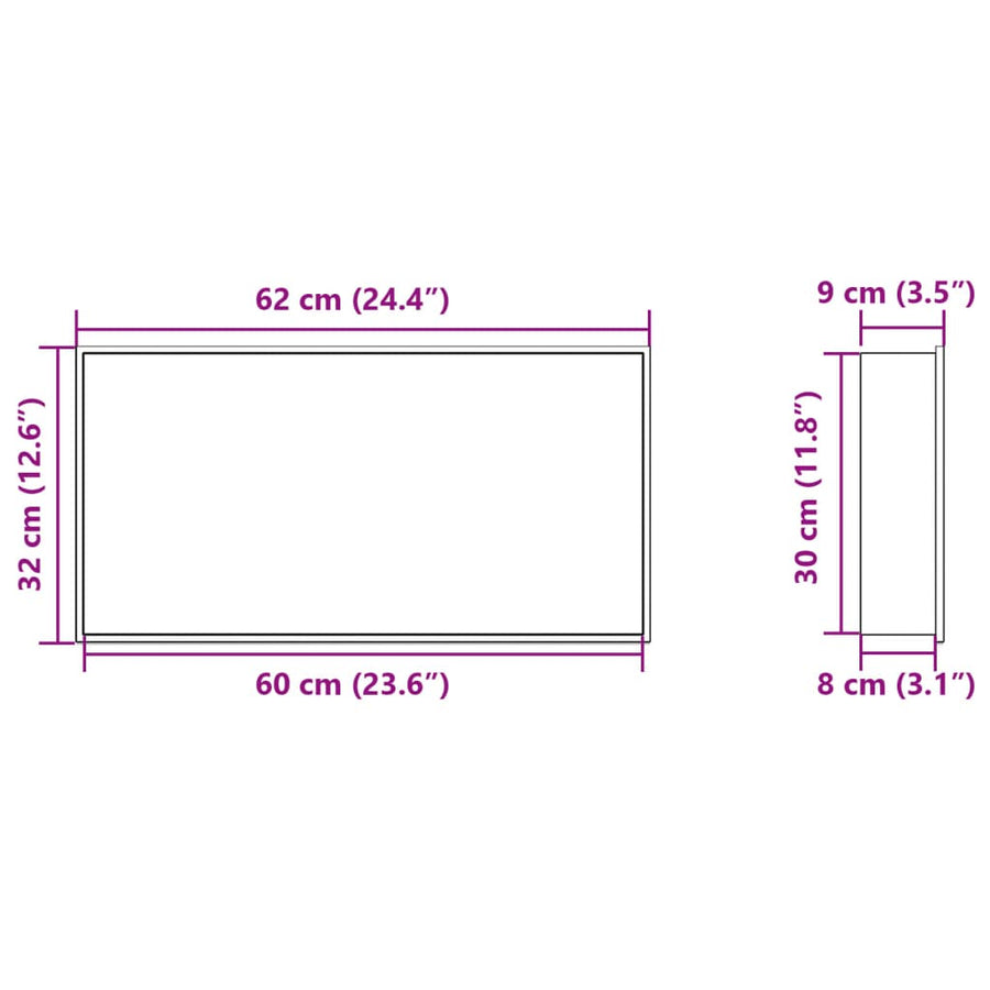 Douchenis 62x32x9 cm roestvrijstaal geborsteld goudkleurig