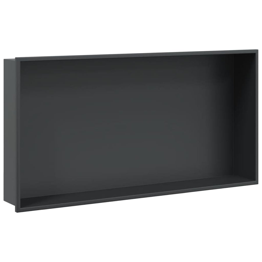 Douchenis 62x32x9 cm roestvrijstaal matzwart