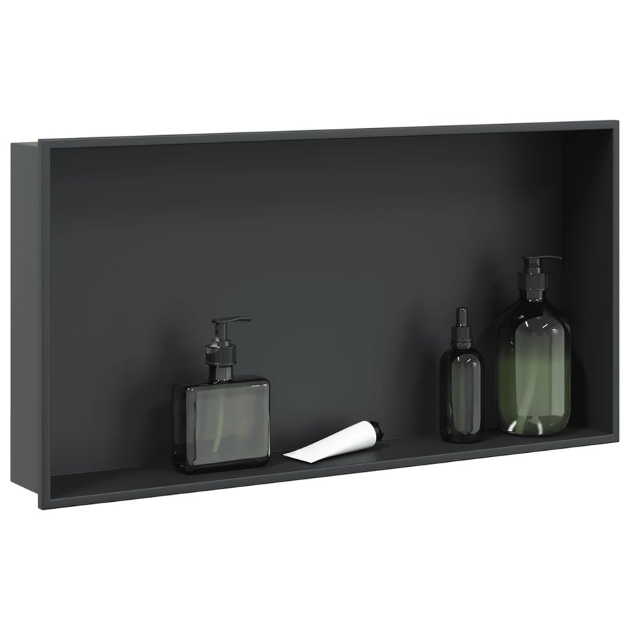Douchenis 62x32x9 cm roestvrijstaal matzwart