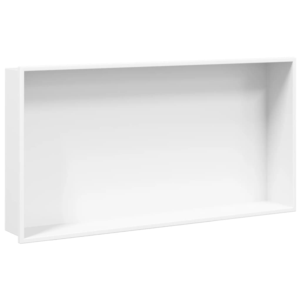 Douchenis 62x32x9 cm roestvrijstaal matwit