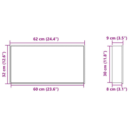 Douchenis 62x32x9 cm roestvrijstaal matwit