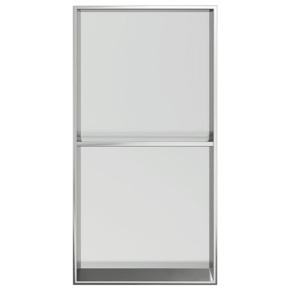 Douchenis 32x62x9 cm roestvrijstaal geborsteld zilverkleurig