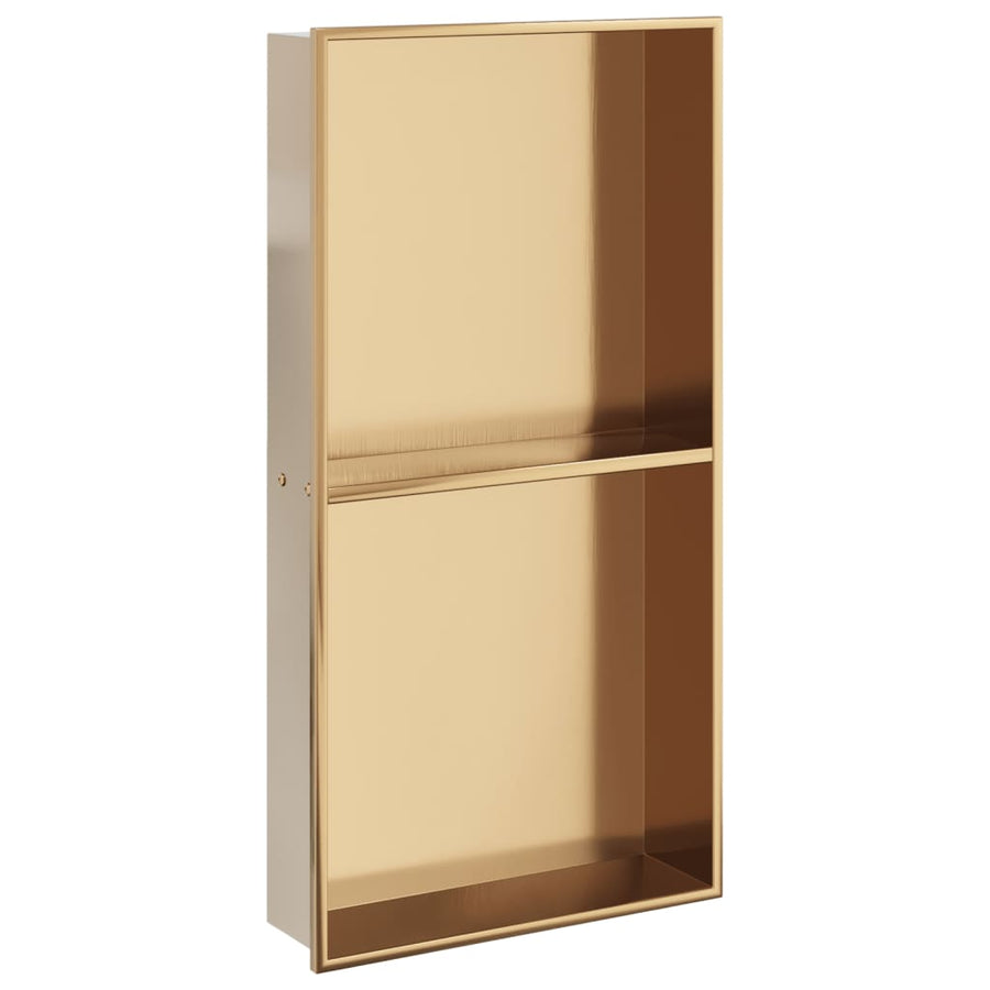Douchenis 32x62x9 cm roestvrijstaal geborsteld goudkleurig