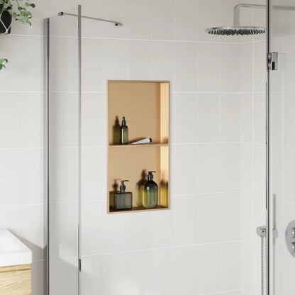 Douchenis 32x62x9 cm roestvrijstaal geborsteld goudkleurig