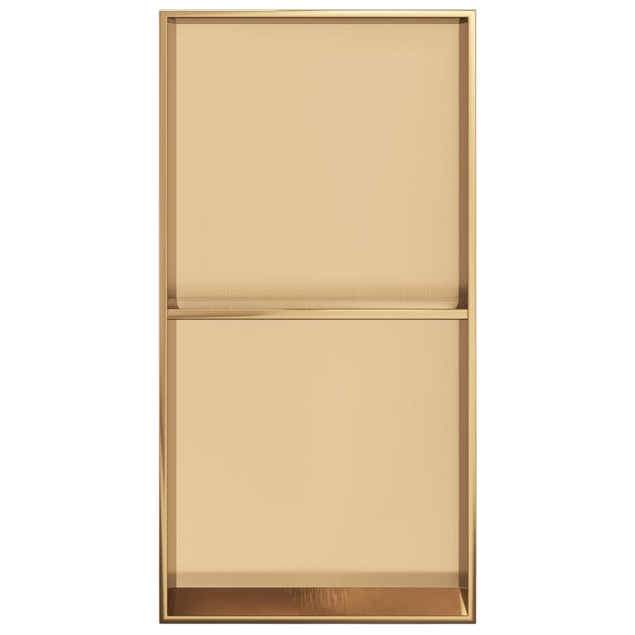 Douchenis 32x62x9 cm roestvrijstaal geborsteld goudkleurig