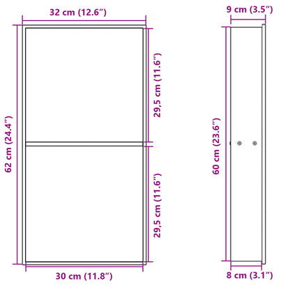 Douchenis 32x62x9 cm roestvrijstaal geborsteld goudkleurig