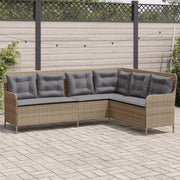 L-vormige loungebank poly rattan beige
