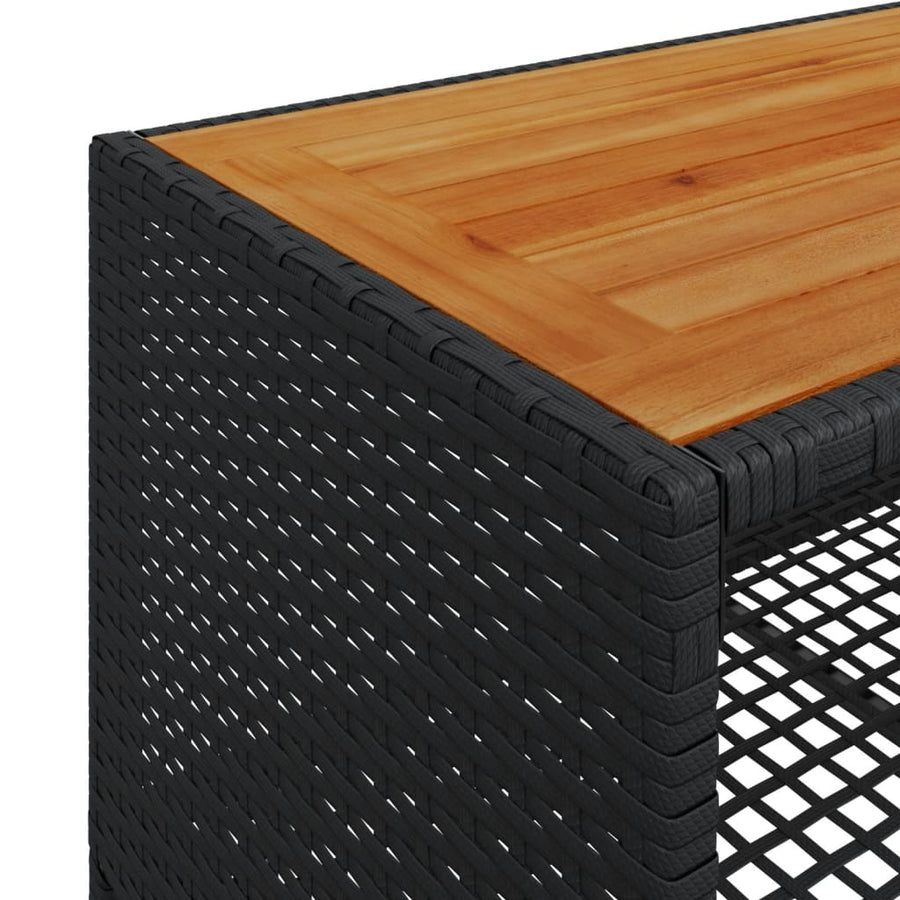 4-delige Loungeset met kussens poly rattan zwart