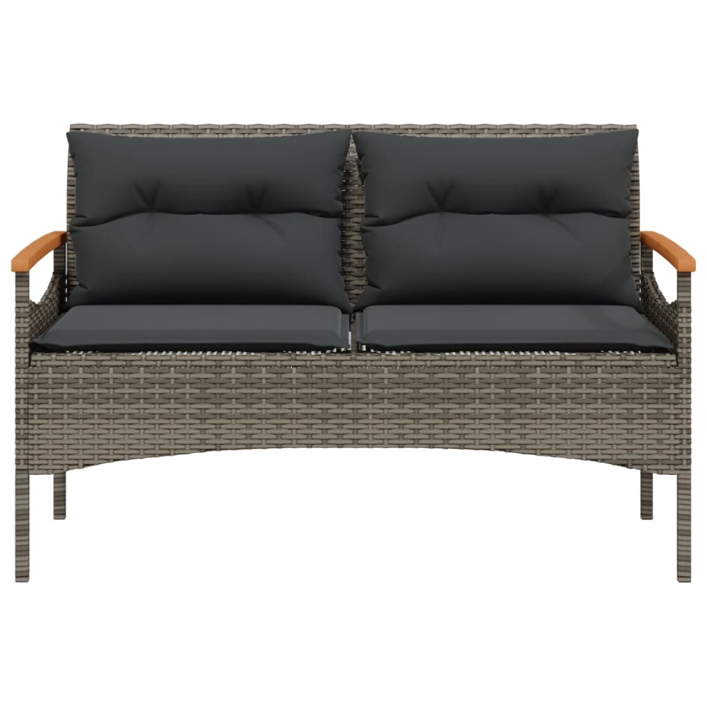 4-delige Loungeset met kussens poly rattan grijs