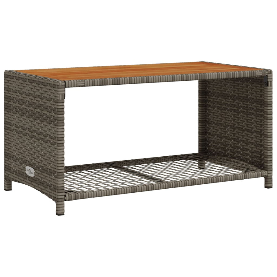 4-delige Loungeset met kussens poly rattan grijs