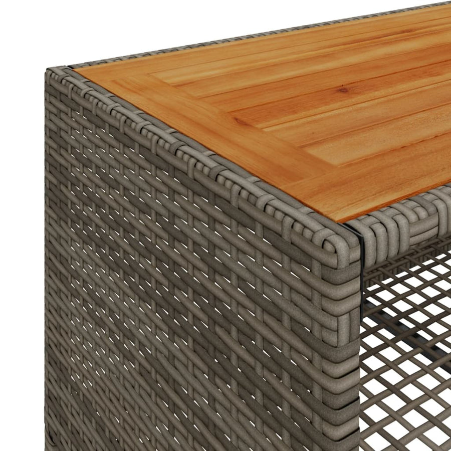 4-delige Loungeset met kussens poly rattan grijs