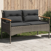 Tuinbank poly rattan grijs 116x62,5x74 cm