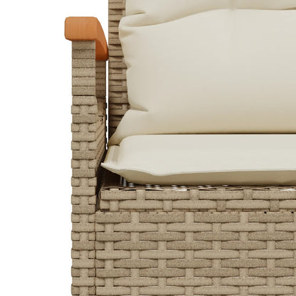 Tuinbank met kussens 116x62,5x74 cm poly rattan beige