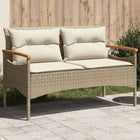 Tuinbank poly rattan 116x62,5x74 cm beige