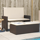 Tuinbank poly rattan bruin met kussens en voetenbank