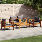 5-piece Lounge Set with Cushions Solid Acacia Wood