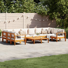 8-piece Lounge Set with Cushions Solid Acacia Wood