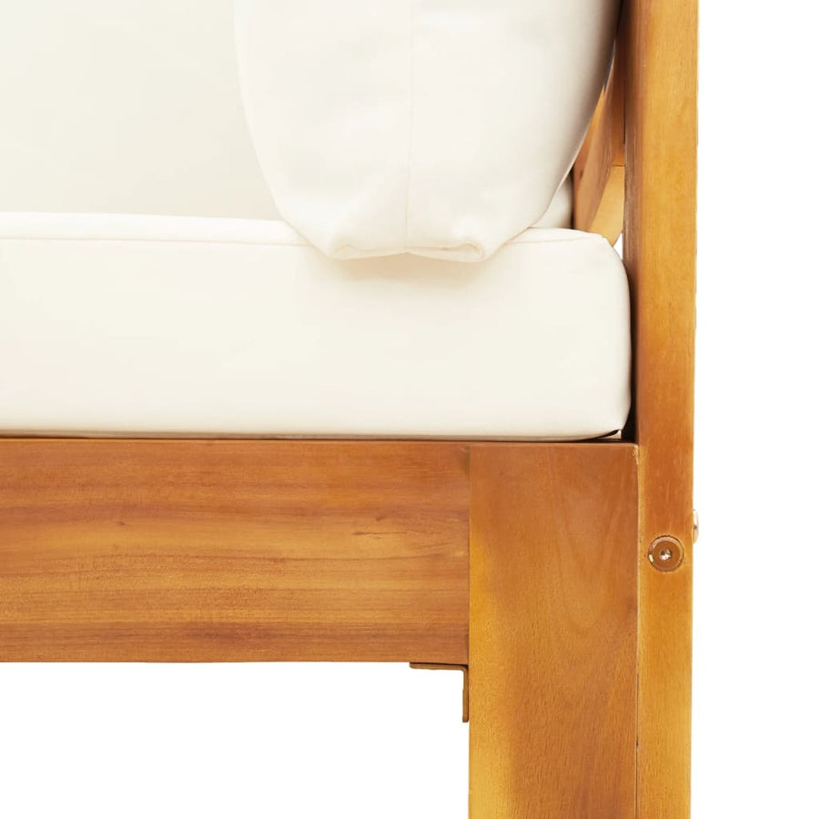 6-Delige Loungeset Met Kussens Massief Acaciahout 1 Crème