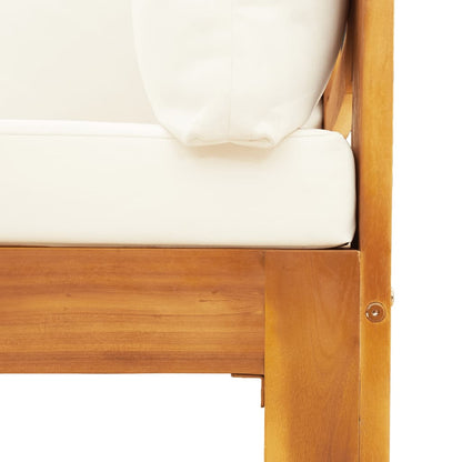 10-Delige Loungeset Met Kussens Massief Acaciahout Crème