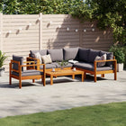 5-piece Lounge Set with Cushions Solid Acacia Wood