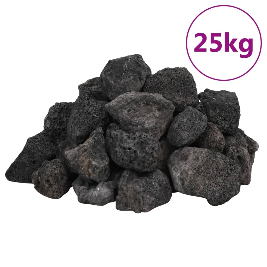 Lavastenen 25 Kg 3-5 Cm 3-5 cm (25 kg) Zwart