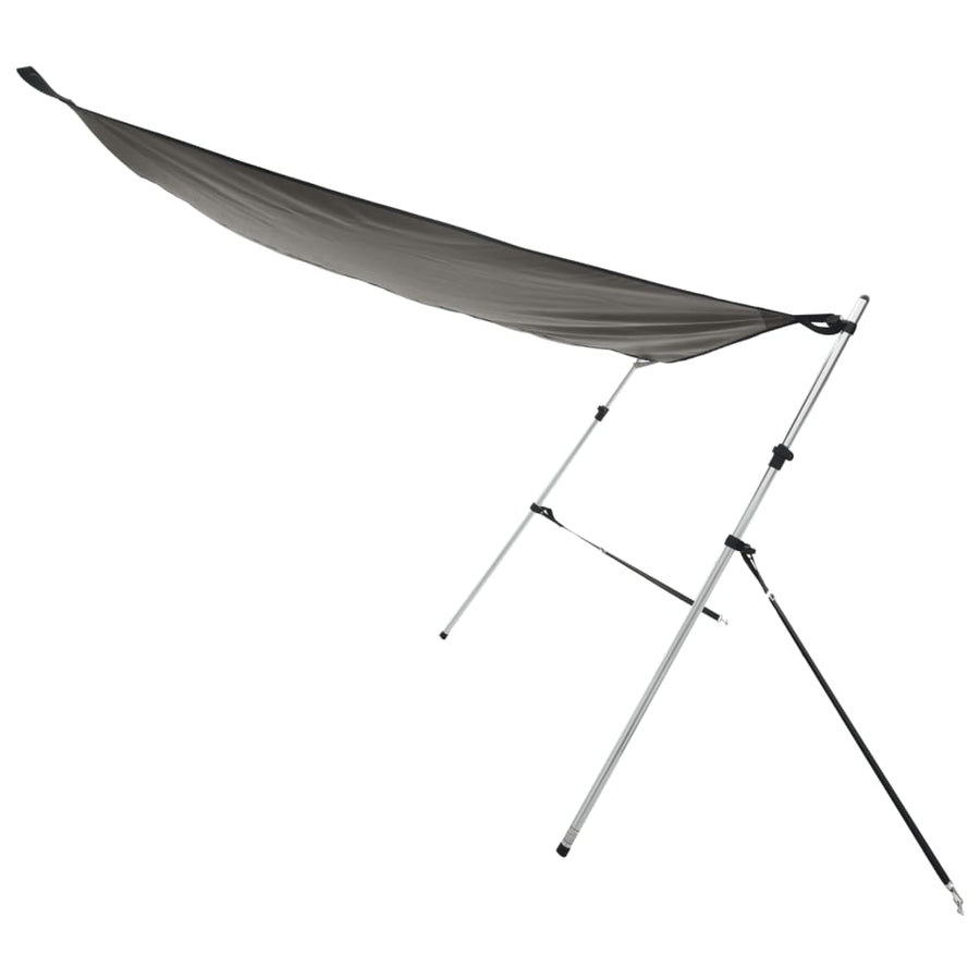 Schaduwdoekset T-top 170x170x(113-182,5) cm antracietgrijs