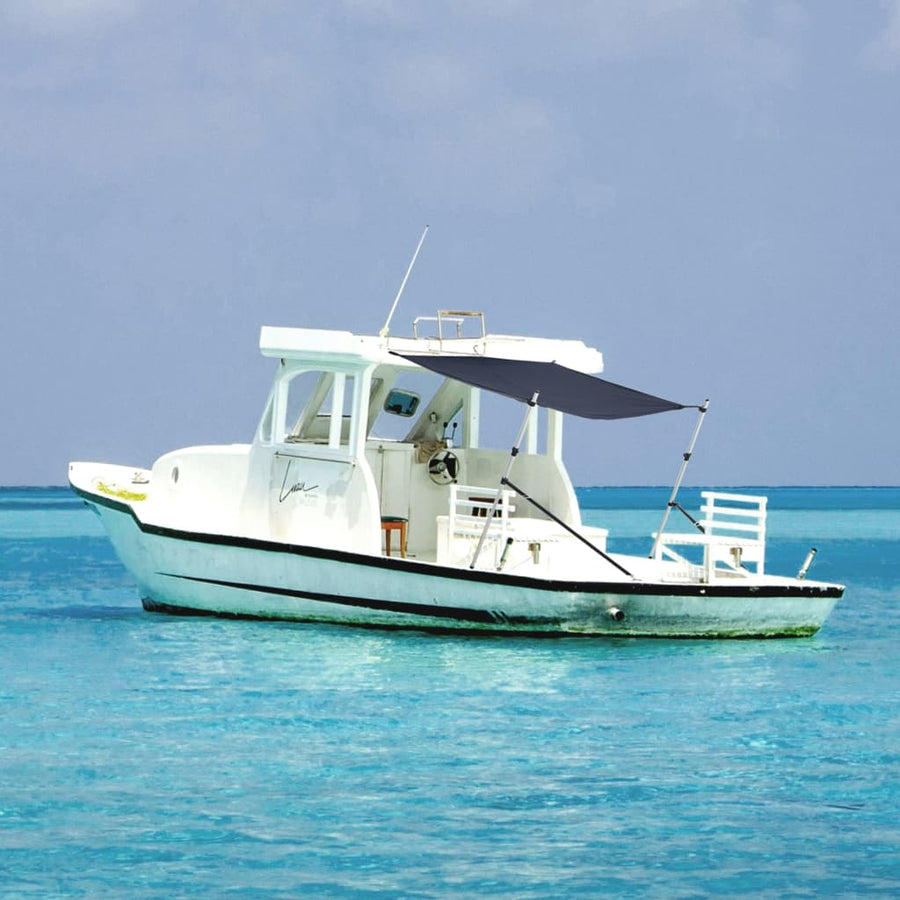 Schaduwdoekset T-top 174x205x(115-194) cm marineblauw
