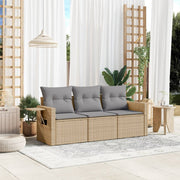 Loungeset 3-delig poly rattan beige