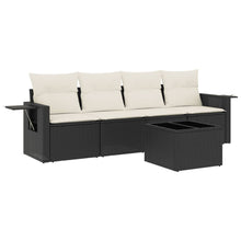 5-Delige Loungeset Met Kussens Poly Rattan Zwart