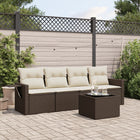 Loungeset 5-delig poly rattan bruin