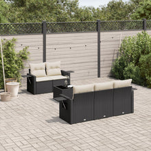 6-Delige Loungeset Met Kussens Poly Rattan Zwart