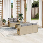 Loungeset 6-delig poly rattan beige
