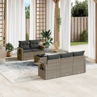 Loungeset 6-delig poly rattan grijs