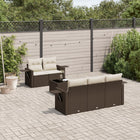 Loungeset 6-delig poly rattan bruin