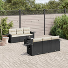 7-Delige Loungeset Met Kussens Poly Rattan Zwart