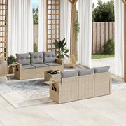 Loungeset 7-delig poly rattan beige