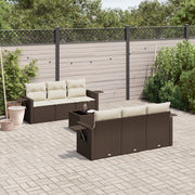 Loungeset 7-delig poly rattan bruin