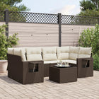 Loungeset 7-delig poly rattan bruin