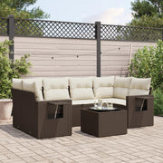 Loungeset 7-delig poly rattan bruin