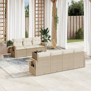 Loungeset 8-delig poly rattan beige