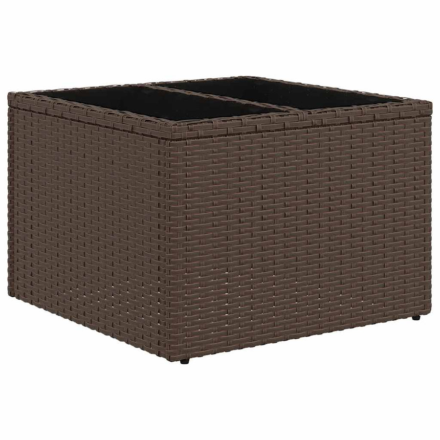 8-delige tuinbankset met kussens, bruin polyrotan