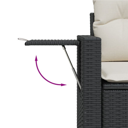 4-Delige Loungeset Met Kussens Poly Rattan Zwart